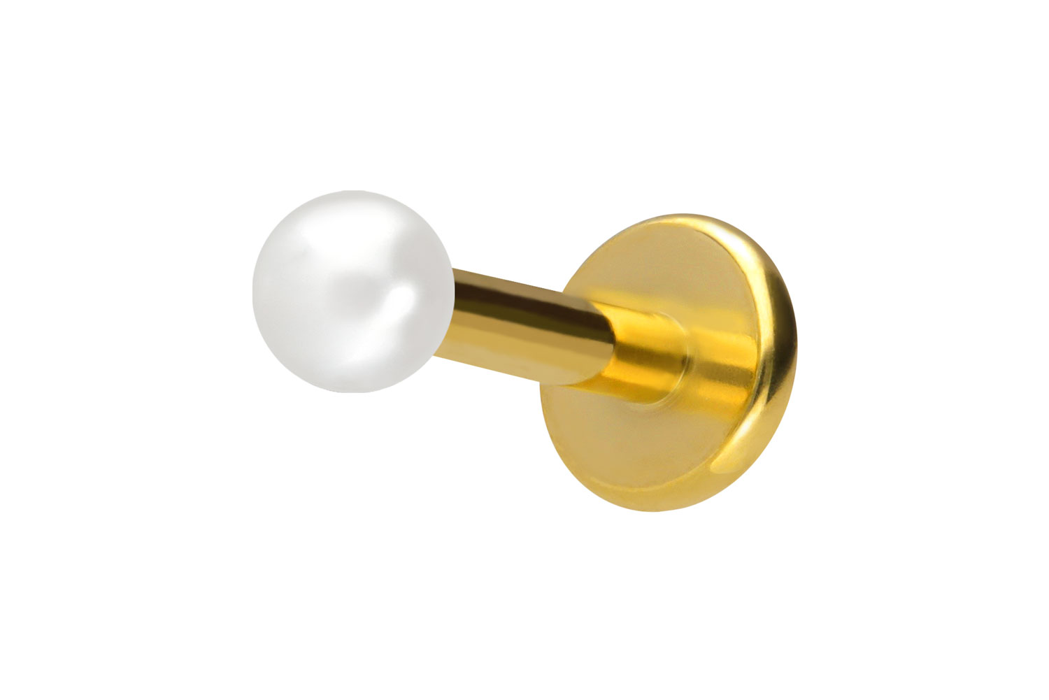 Titan Labret Piercing mit Innengewinde SYNTHETISCHE PERLE